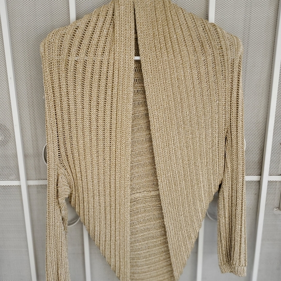 White House Black Market Open Front Gold Cardigan. - Picture 7 of 7